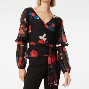 Beautiful Club Monaco Floral Wrap Blouse